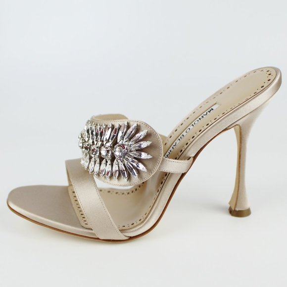 NEW MANOLO BLAHNIK Skysan Crystal Heeled Sandals, EU 38 - Picture 5 of 15